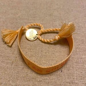 I am Chloe pink fabric bracelet with charm Chloe perfume one size fits most